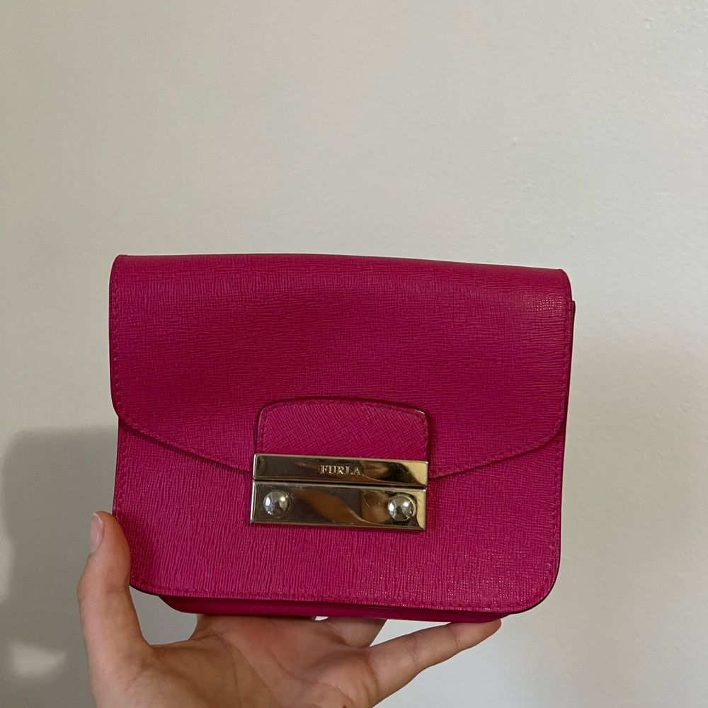 FURLA hot pink mini purse